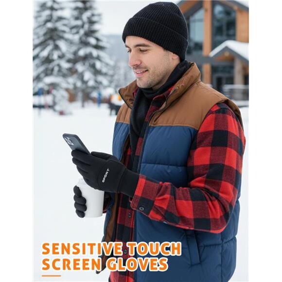 Winter Gloves Touchscreen Waterproof Windproof Cycling Running Cold Weather - Picture 6 of 7